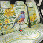 Gouldian Finch Golden Wattle Australia Back Car Seat Cover Aboriginal Watercolor Style