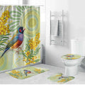 Gouldian Finch Golden Wattle Australia Bathroom Set Aboriginal Watercolor Style - Aussie Hoodie