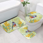 Gouldian Finch Golden Wattle Australia Bathroom Set Aboriginal Watercolor Style - Aussie Hoodie