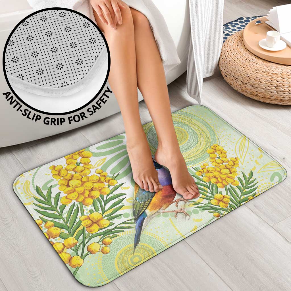 Gouldian Finch Golden Wattle Australia Bathroom Set Aboriginal Watercolor Style - Aussie Hoodie