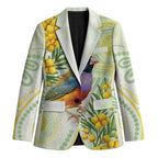 Gouldian Finch Golden Wattle Australia Blazer Aboriginal Watercolor Style - Aussie Hoodie