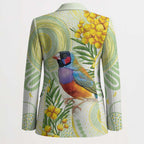 Gouldian Finch Golden Wattle Australia Blazer Aboriginal Watercolor Style - Aussie Hoodie