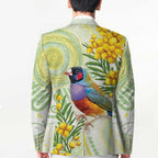 Gouldian Finch Golden Wattle Australia Blazer Aboriginal Watercolor Style - Aussie Hoodie