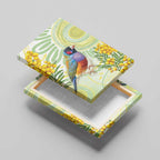 Gouldian Finch Golden Wattle Australia Canvas Wall Art Aboriginal Watercolor Style