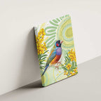Gouldian Finch Golden Wattle Australia Canvas Wall Art Aboriginal Watercolor Style