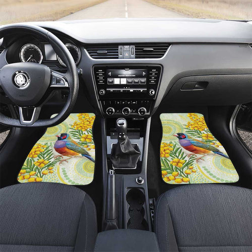 Gouldian Finch Golden Wattle Australia Car Mats Aboriginal Watercolor Style
