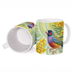 Gouldian Finch Golden Wattle Australia Ceramic Mug Aboriginal Watercolor Style - Aussie Hoodie