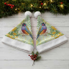 Gouldian Finch Golden Wattle Australia Christmas Santa Hat Aboriginal Watercolor Style - Aussie Hoodie