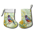 Gouldian Finch Golden Wattle Australia Christmas Stocking Aboriginal Watercolor Style - Aussie Hoodie