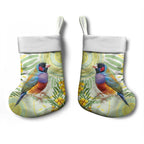 Gouldian Finch Golden Wattle Australia Christmas Stocking Aboriginal Watercolor Style - Aussie Hoodie