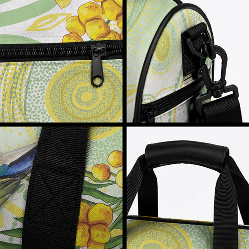 Gouldian Finch Golden Wattle Australia Duffle Bag Aboriginal Watercolor Style