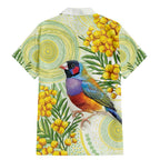 Gouldian Finch Golden Wattle Australia Family Matching Mermaid Dress and Hawaiian Shirt Aboriginal Watercolor Style