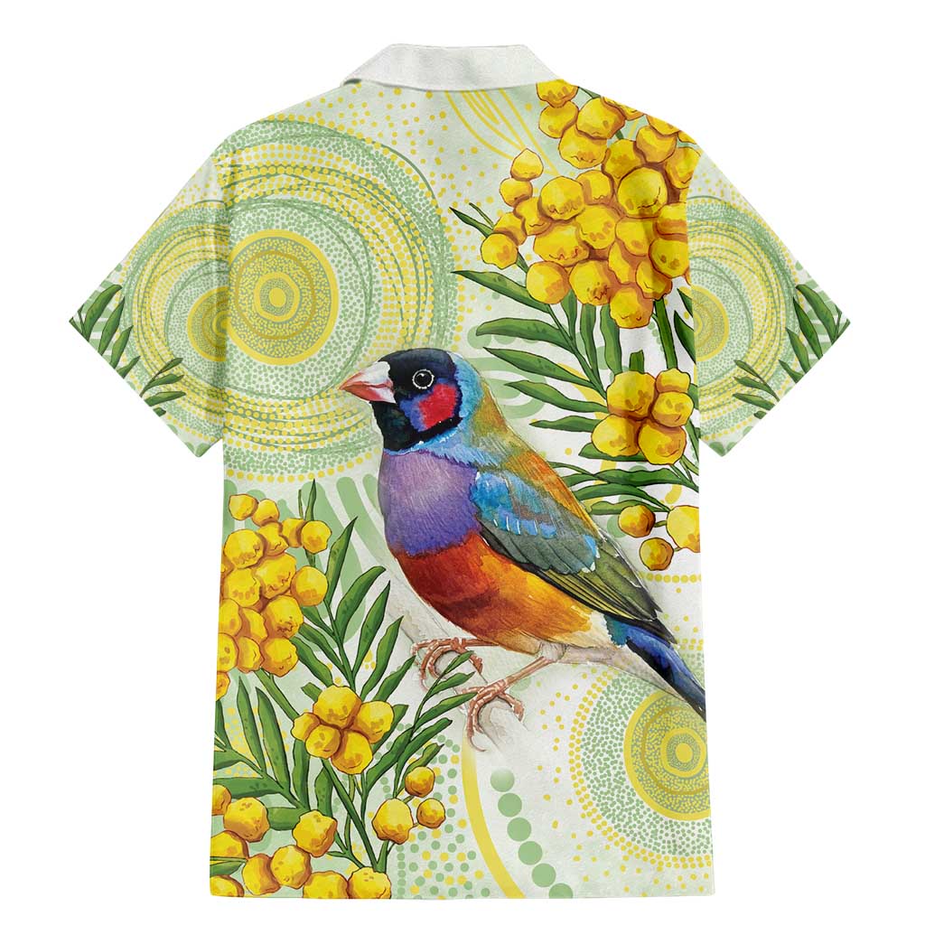 Gouldian Finch Golden Wattle Australia Family Matching Mermaid Dress and Hawaiian Shirt Aboriginal Watercolor Style