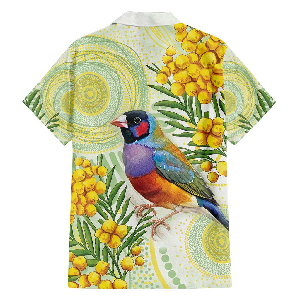Gouldian Finch Golden Wattle Australia Family Matching Puletasi and Hawaiian Shirt Aboriginal Watercolor Style