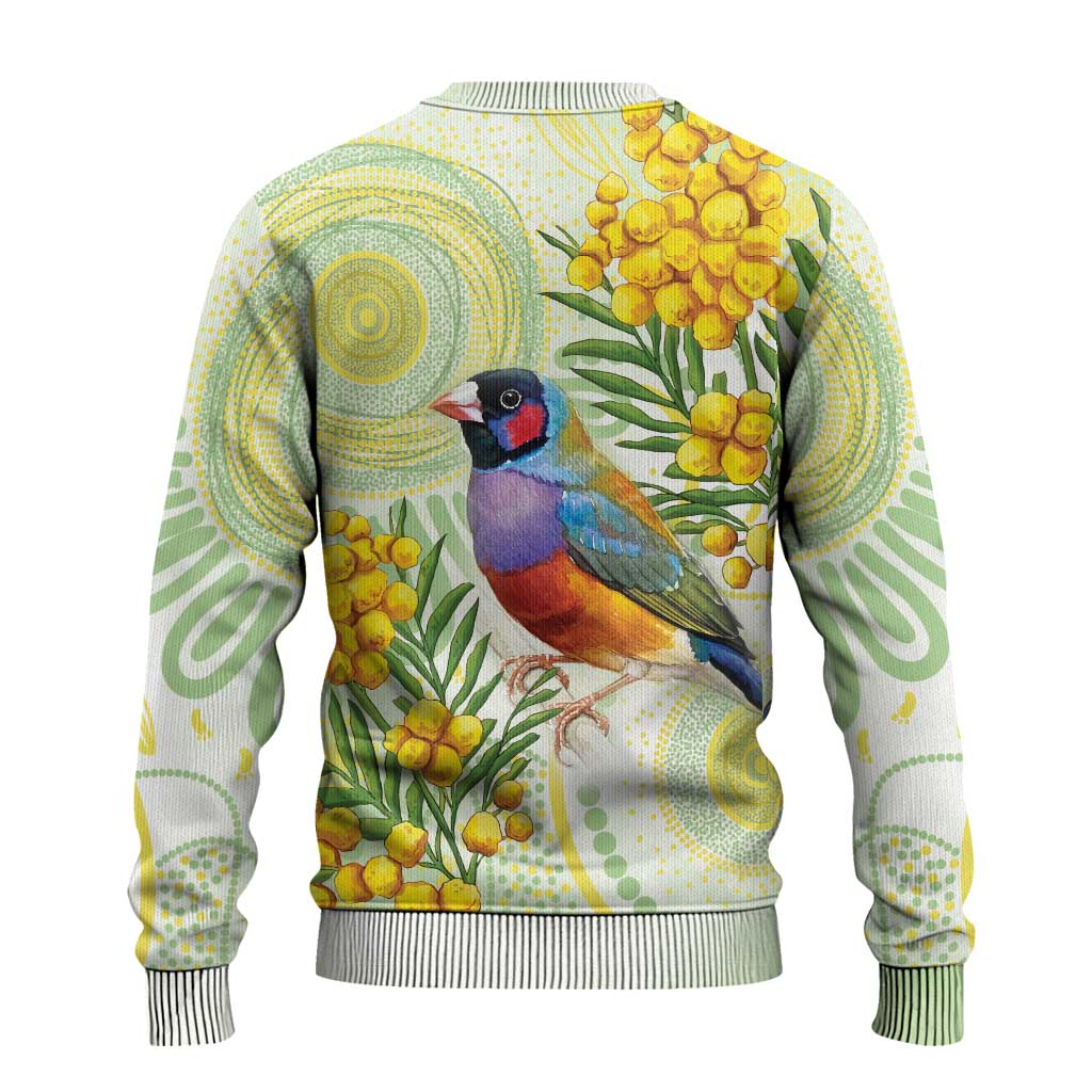 Gouldian Finch Golden Wattle Australia Ugly Christmas Sweater Aboriginal Watercolor Style - Aussie Hoodie