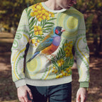 Gouldian Finch Golden Wattle Australia Ugly Christmas Sweater Aboriginal Watercolor Style - Aussie Hoodie