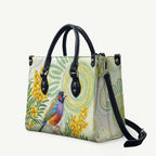 Gouldian Finch Golden Wattle Australia Leather Bag Aboriginal Watercolor Style - Aussie Hoodie