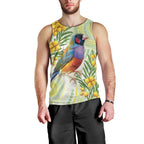 Gouldian Finch Golden Wattle Australia Men Tank Top Aboriginal Watercolor Style