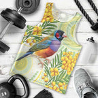 Gouldian Finch Golden Wattle Australia Men Tank Top Aboriginal Watercolor Style
