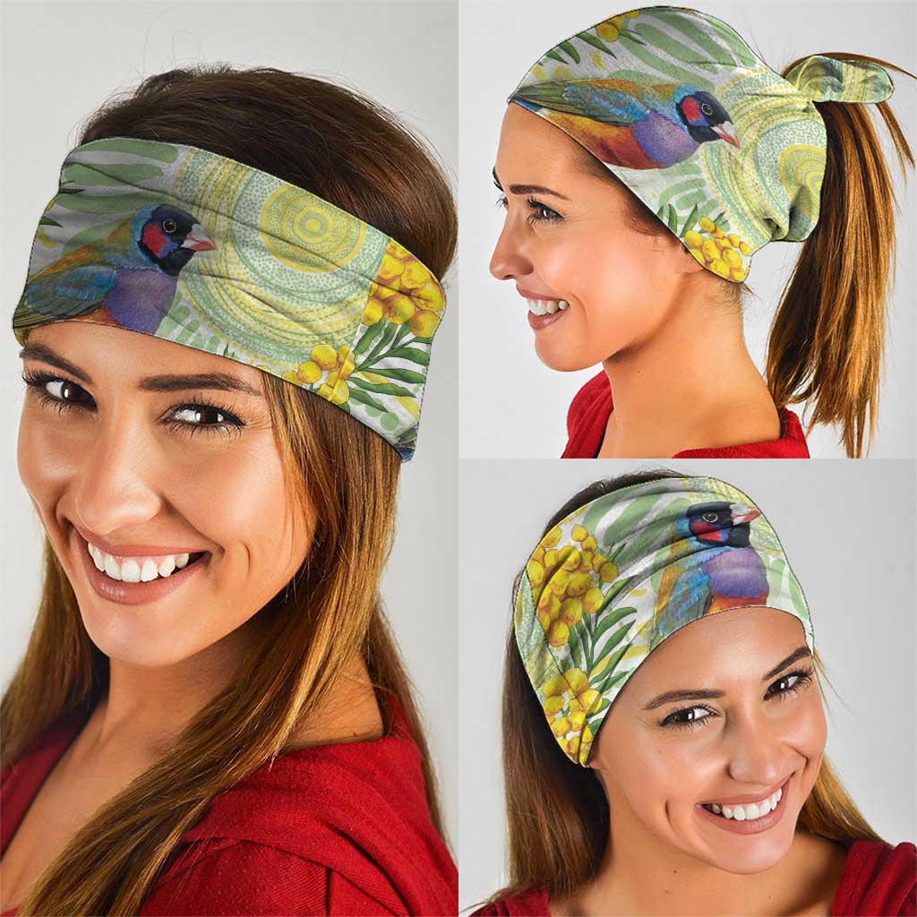 Gouldian Finch Golden Wattle Australia Neck Gaiter Aboriginal Watercolor Style - Aussie Hoodie