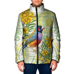 Gouldian Finch Golden Wattle Australia Padded Jacket Aboriginal Watercolor Style - Aussie Hoodie