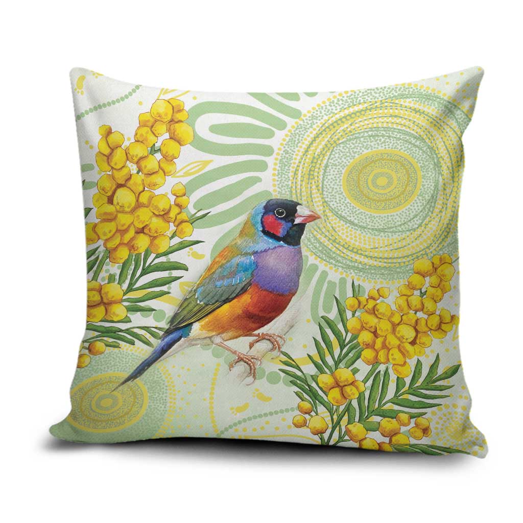 Gouldian Finch Golden Wattle Australia Pillow Cover Aboriginal Watercolor Style - Aussie Hoodie