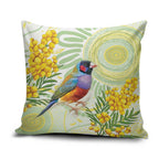 Gouldian Finch Golden Wattle Australia Pillow Cover Aboriginal Watercolor Style - Aussie Hoodie