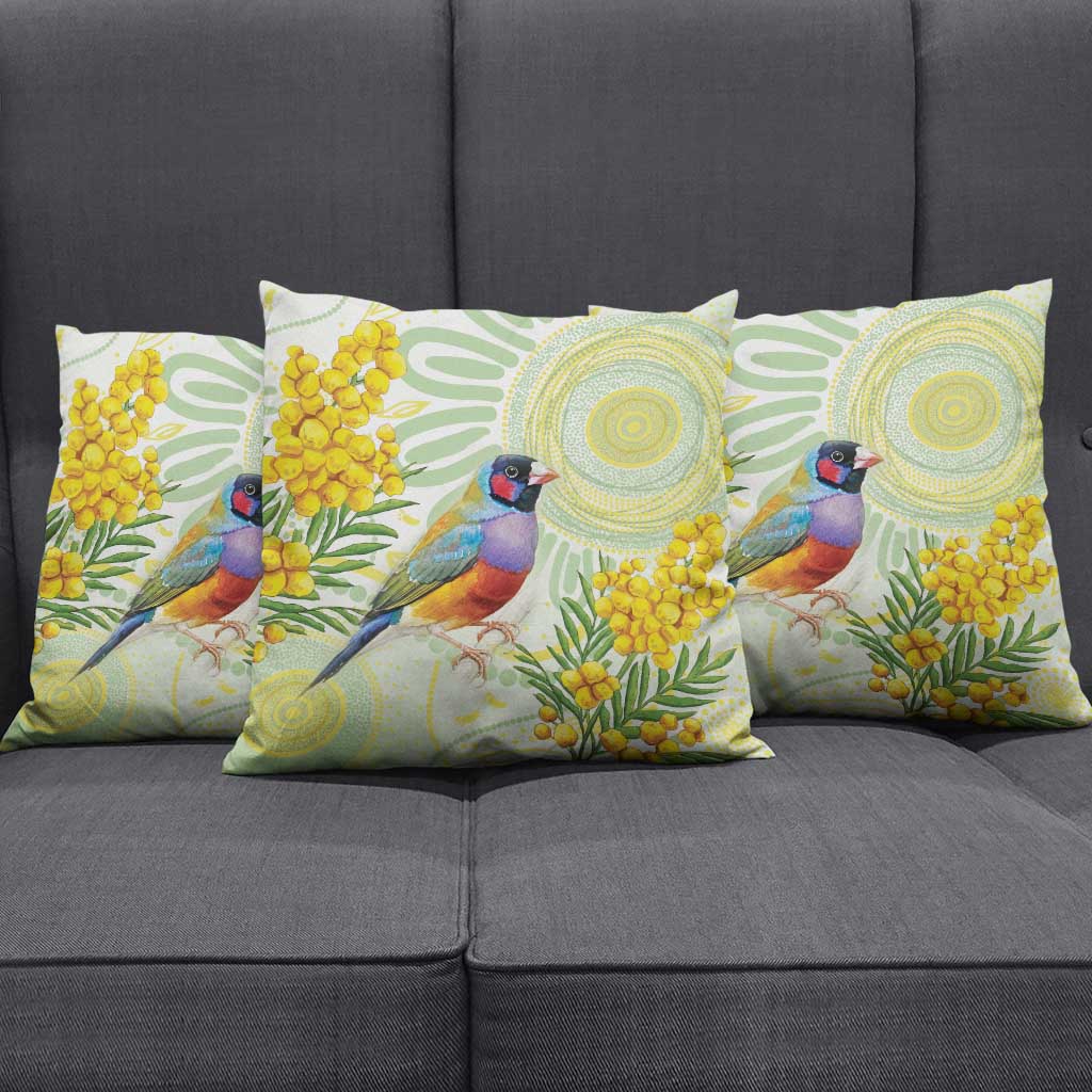 Gouldian Finch Golden Wattle Australia Pillow Cover Aboriginal Watercolor Style - Aussie Hoodie