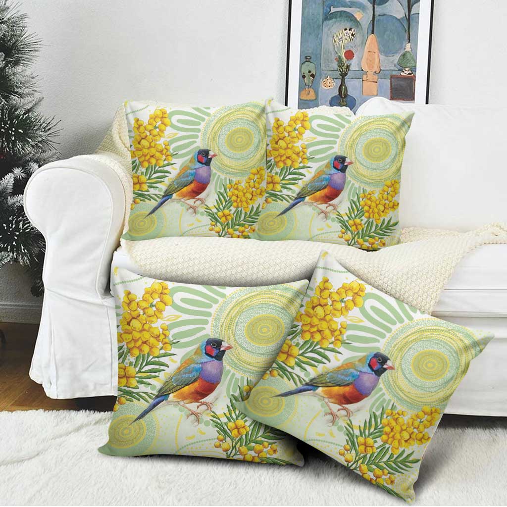 Gouldian Finch Golden Wattle Australia Pillow Cover Aboriginal Watercolor Style - Aussie Hoodie
