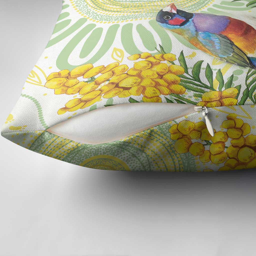 Gouldian Finch Golden Wattle Australia Pillow Cover Aboriginal Watercolor Style - Aussie Hoodie