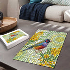 Gouldian Finch Golden Wattle Australia Puzzle Aboriginal Watercolor Style - Aussie Hoodie