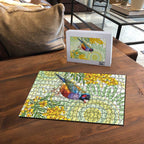 Gouldian Finch Golden Wattle Australia Puzzle Aboriginal Watercolor Style - Aussie Hoodie