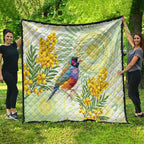 Gouldian Finch Golden Wattle Australia Quilt Aboriginal Watercolor Style
