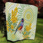 Gouldian Finch Golden Wattle Australia Quilt Aboriginal Watercolor Style