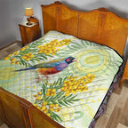 Gouldian Finch Golden Wattle Australia Quilt Aboriginal Watercolor Style