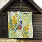 Gouldian Finch Golden Wattle Australia Quilt Aboriginal Watercolor Style