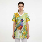 Gouldian Finch Golden Wattle Australia Scrub Top Aboriginal Watercolor Style - Aussie Hoodie