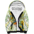Gouldian Finch Golden Wattle Australia Sherpa Hoodie Aboriginal Watercolor Style