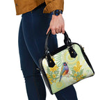 Gouldian Finch Golden Wattle Australia Shoulder Handbag Aboriginal Watercolor Style
