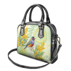 Gouldian Finch Golden Wattle Australia Shoulder Handbag Aboriginal Watercolor Style