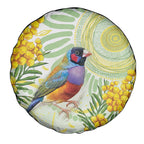 Gouldian Finch Golden Wattle Australia Spare Tire Cover Aboriginal Watercolor Style