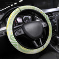 Gouldian Finch Golden Wattle Australia Steering Wheel Cover Aboriginal Watercolor Style