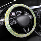 Gouldian Finch Golden Wattle Australia Steering Wheel Cover Aboriginal Watercolor Style