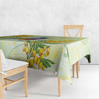 Gouldian Finch Golden Wattle Australia Tablecloth Aboriginal Watercolor Style