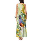 Gouldian Finch Golden Wattle Australia Tank Maxi Dress Aboriginal Watercolor Style