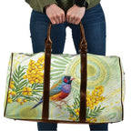 Gouldian Finch Golden Wattle Australia Travel Bag Aboriginal Watercolor Style - Aussie Hoodie