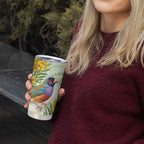 Gouldian Finch Golden Wattle Australia Tumbler Cup Aboriginal Watercolor Style