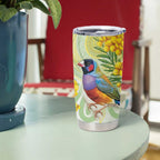 Gouldian Finch Golden Wattle Australia Tumbler Cup Aboriginal Watercolor Style