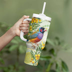 Gouldian Finch Golden Wattle Australia Tumbler With Handle Aboriginal Watercolor Style