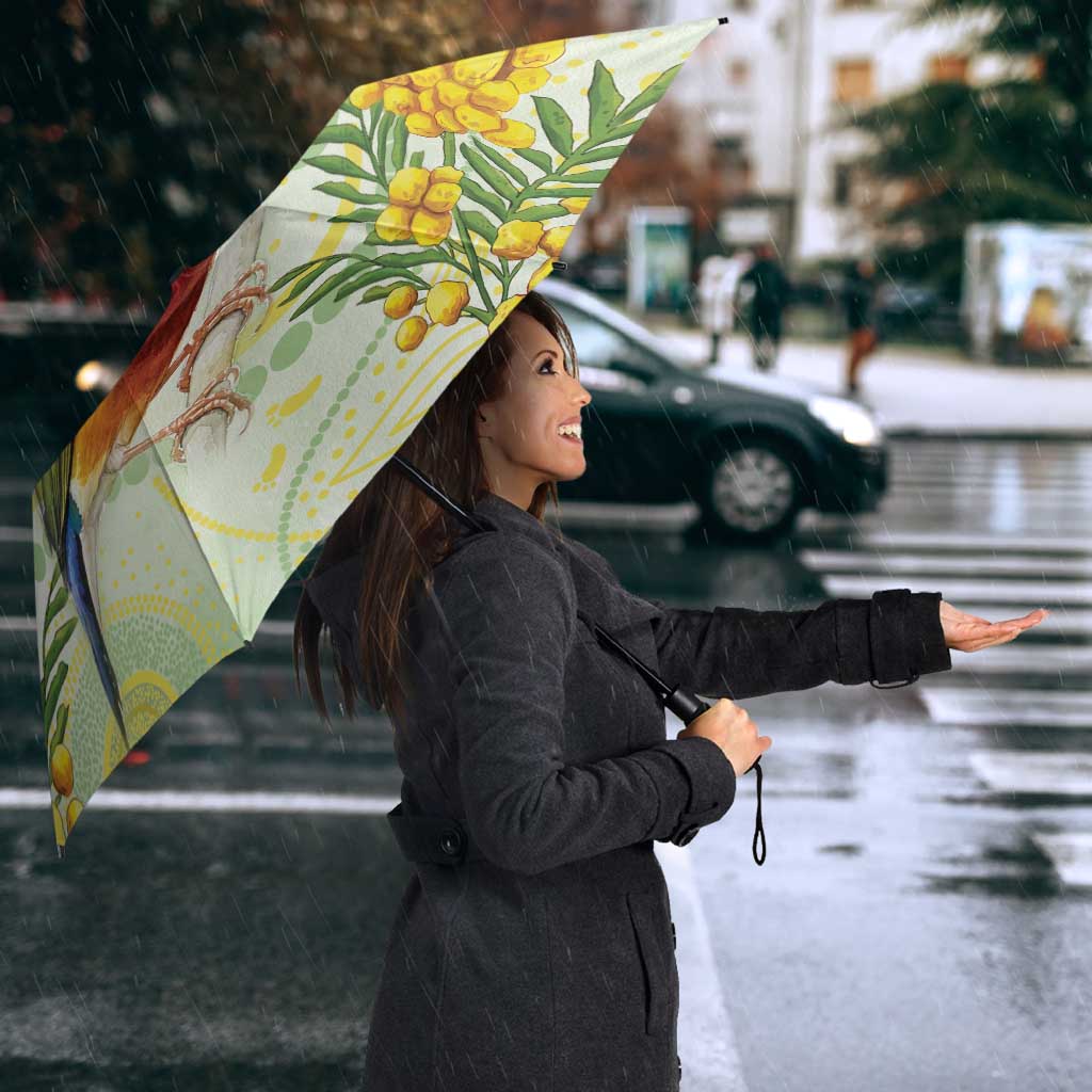 Gouldian Finch Golden Wattle Australia Umbrella Aboriginal Watercolor Style - Aussie Hoodie